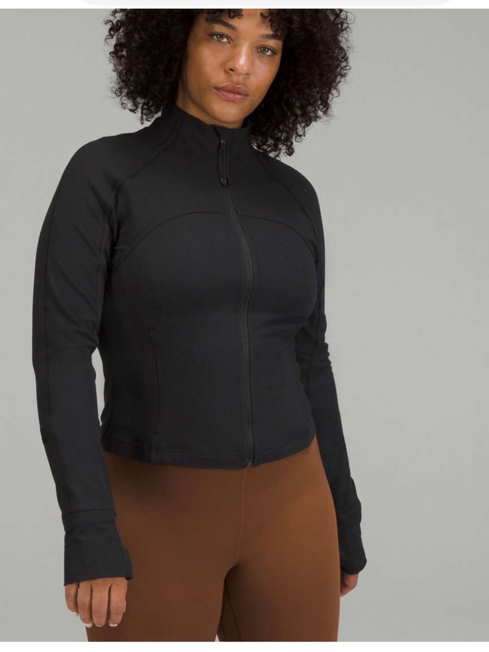 Lululemon Define Jacket Ribbed Crop Nulu Size 10 Black